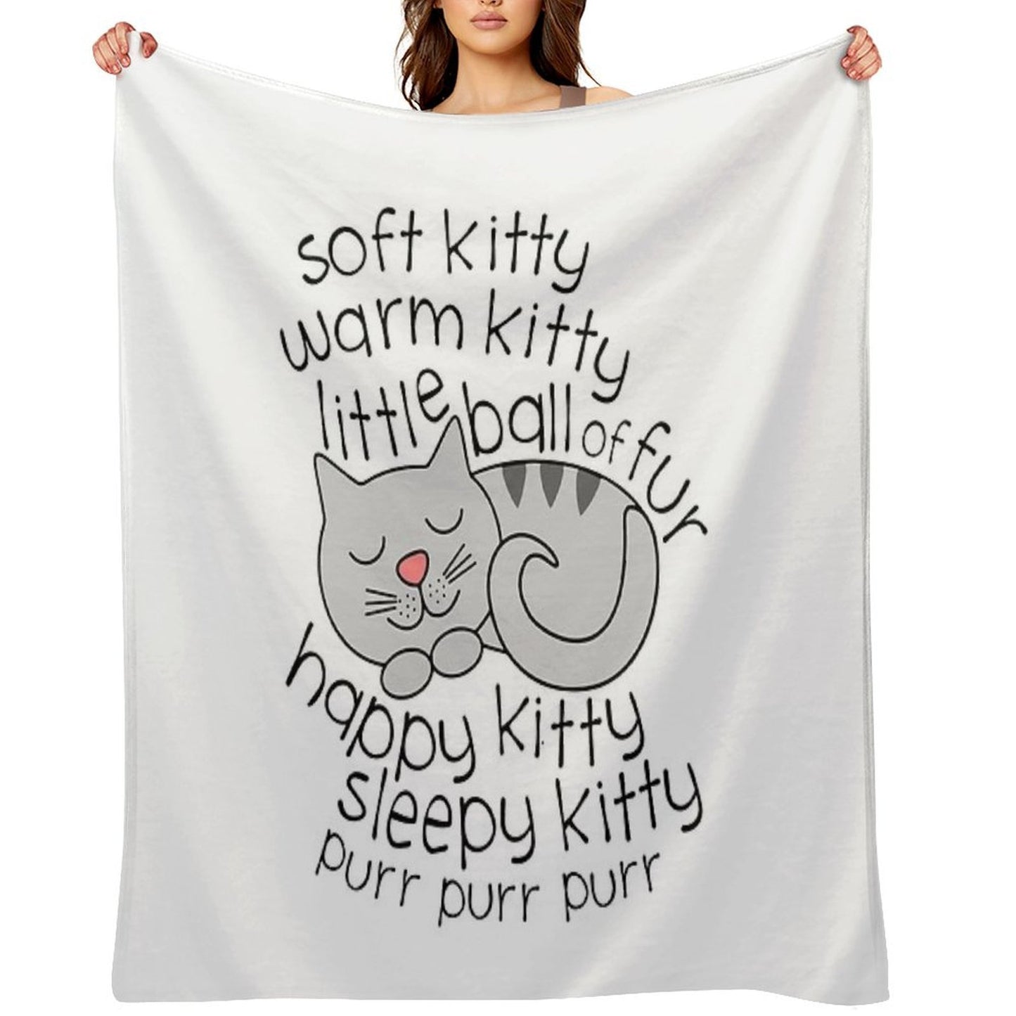 Soft Kitty Warm Kitty Little Ball Of Fur - Happy Kitty Sleepy Kitty Purr Purr Purr Easy Care Throw Blanket
