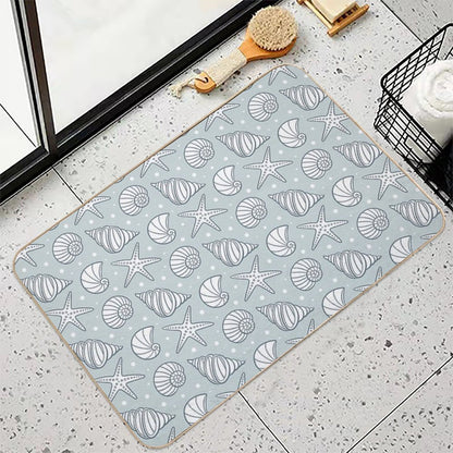 Cute Shells in The Ocean  Long-Lasting Bath Mat