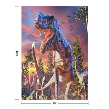 T-Rex_Attack Premium Throw Blanket