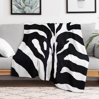 Zebra-pattern-design Travel-friendly Throw Blanket