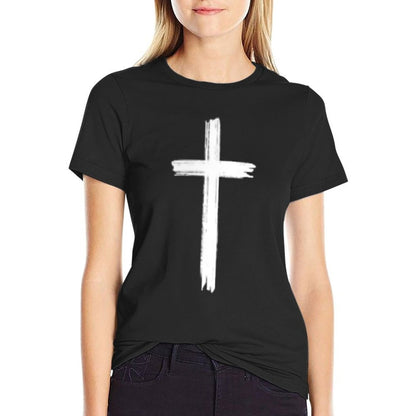Small Cross Subtle Christian Minimalist Religious Faith  Versatile T-Shirt