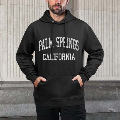 Womens Palm Springs California CA Vintage Athletic Sports Design Machine Washable Hoodie