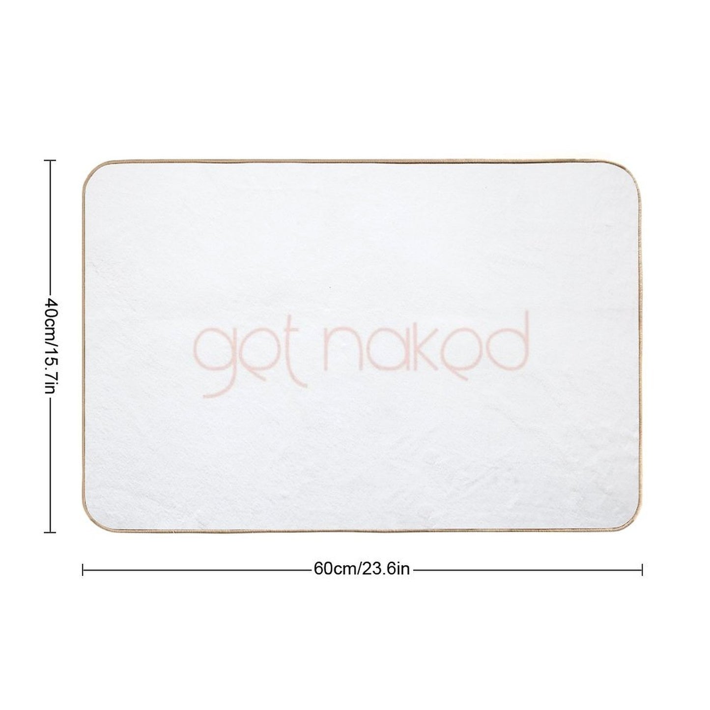 Get Naked Funny Bathroom Graphic  Easy To Clean Bath Mat