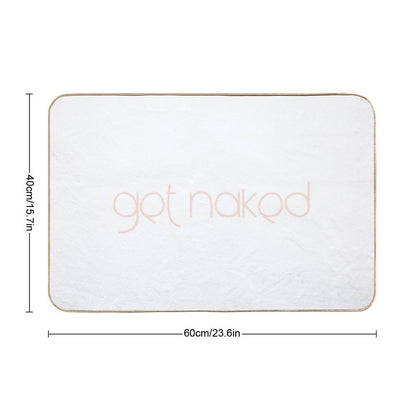 Get Naked Funny Bathroom Graphic  Easy To Clean Bath Mat
