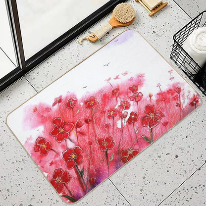 Dancing Poppies  Long-Lasting Bath Mat