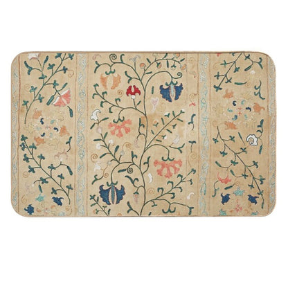 Uzbekistan Suzani Nim Embroidery Print  Easy To Clean Bath Mat