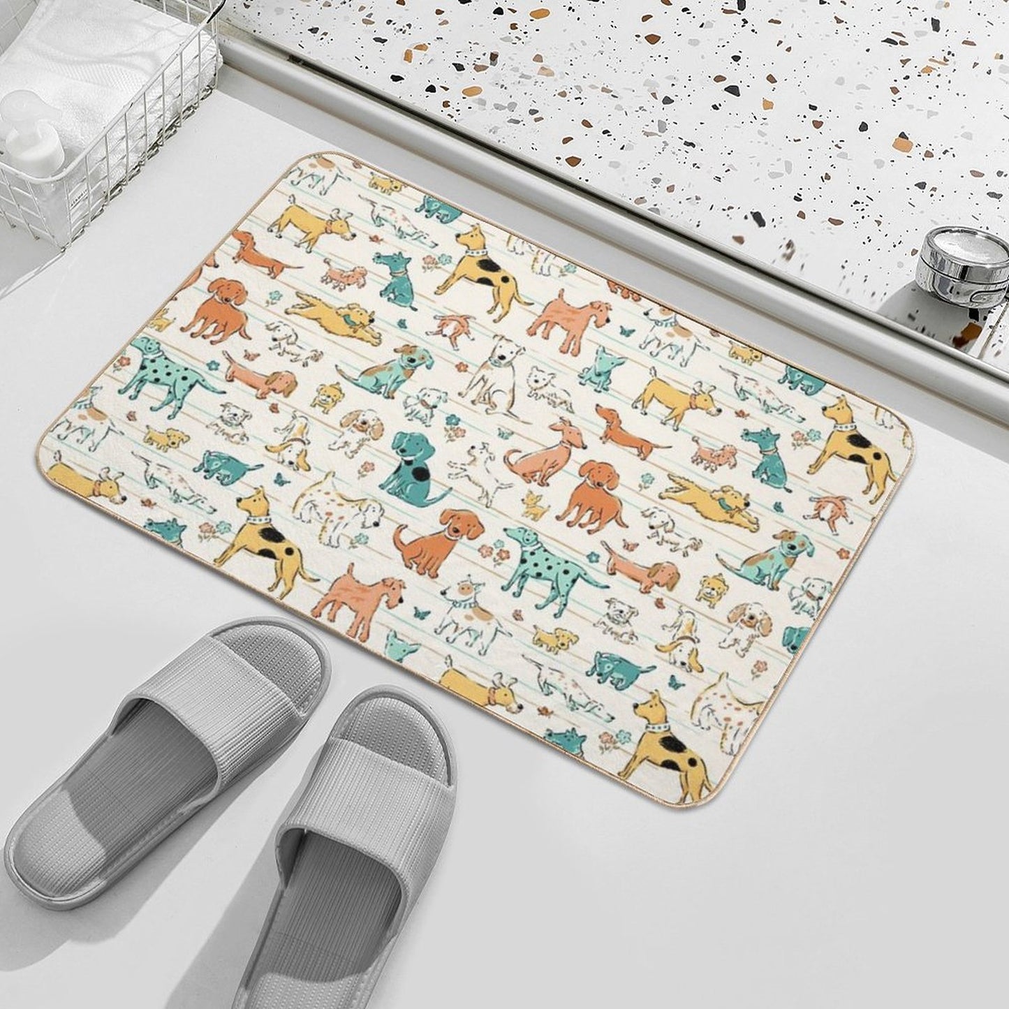 Dogs Dogs Dogs  Odorless Bath Mat