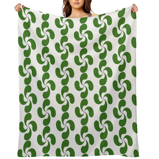 Green Basque Cross Lauburu Euskadi Plush Throw Blanket