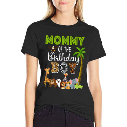 Mommy of The Birthday Boy Wild Zoo Theme Safari Party  Stretchy T-Shirt
