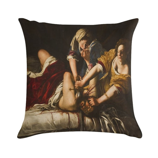 Artemisia Gentileschi's Judith Slaying Holofernes Soft Luxury Feel Throw Pillow