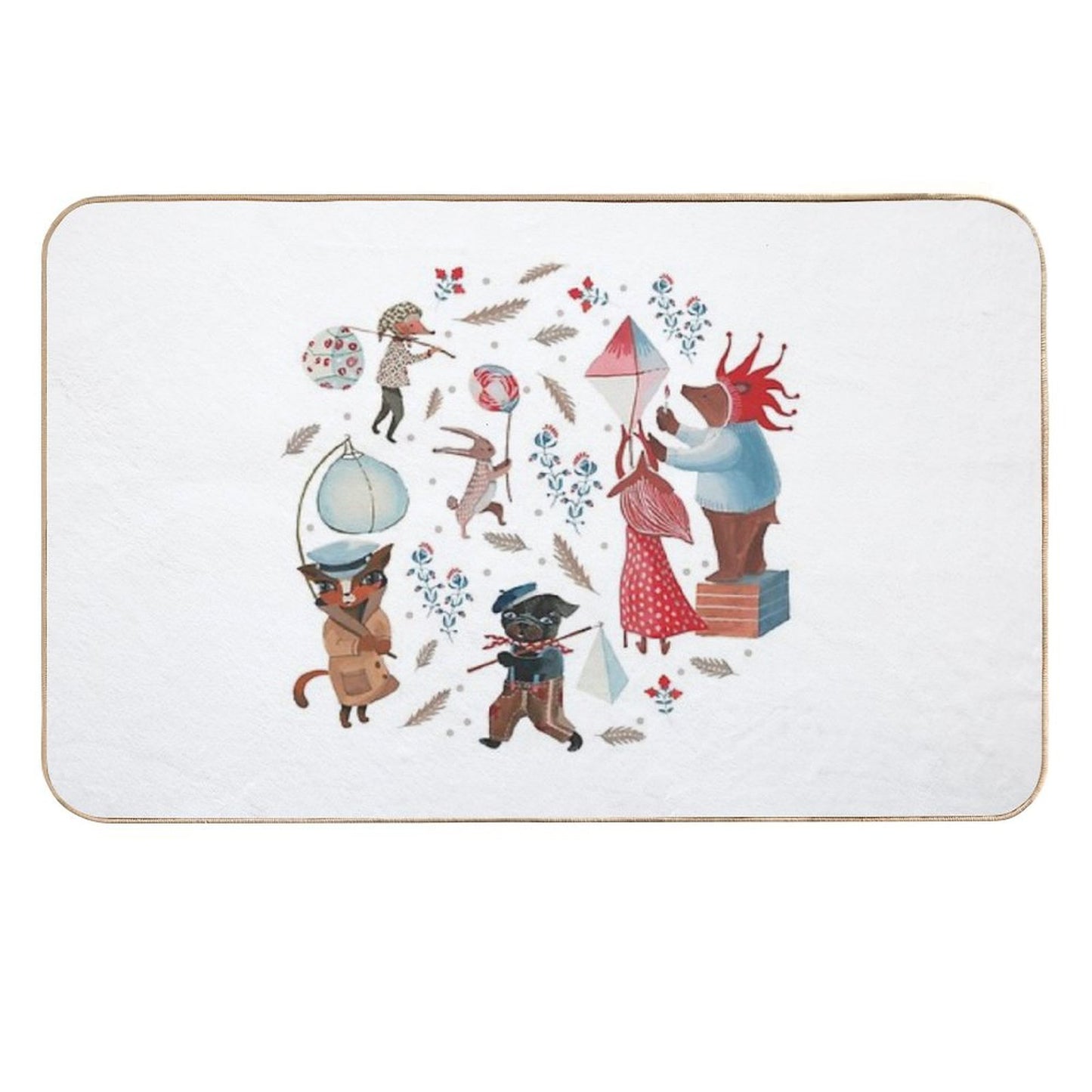 Lantern Parade - Snow  Stain-Proof Bath Mat