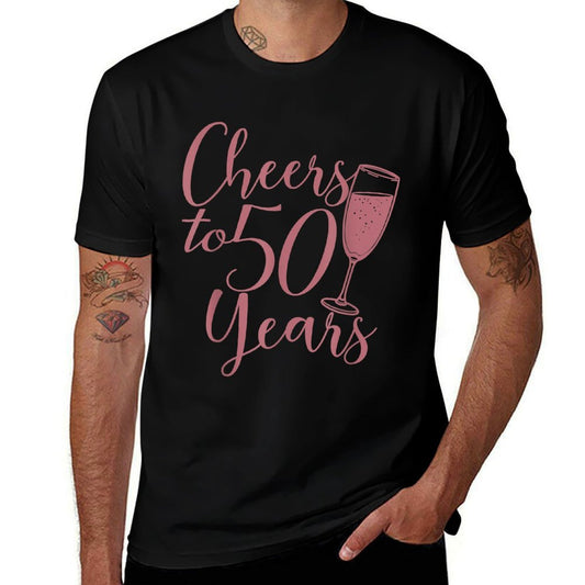 Cheers To 50 Years For Women Her Anniversary 50th Birthday  Oversized Silhouette T-Shirt