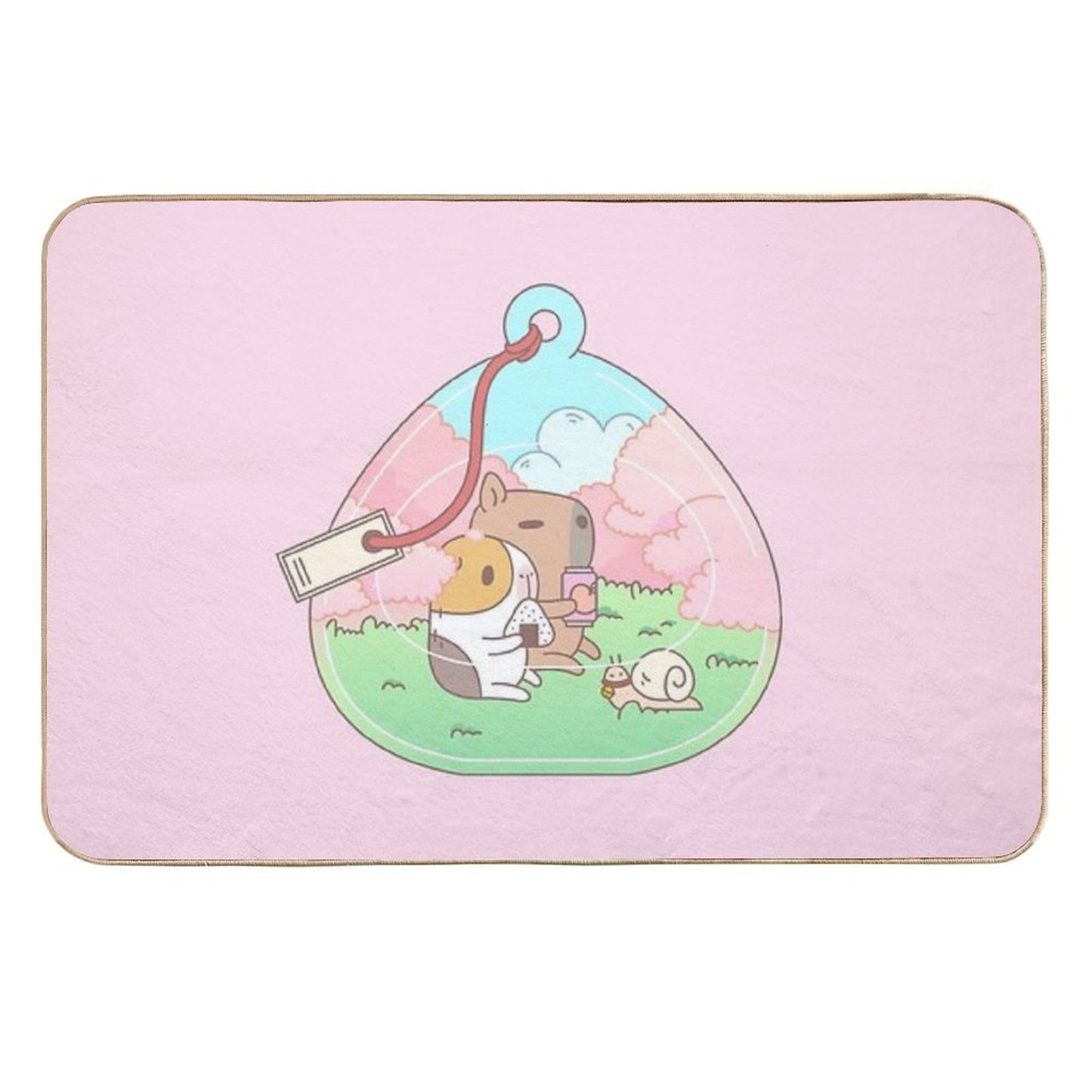 Bubu The Guinea Pig, Cherry Blossom Terrarium  Odorless Bath Mat