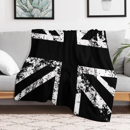 United Kingdom Black Flag Anti-pilling Throw Blanket