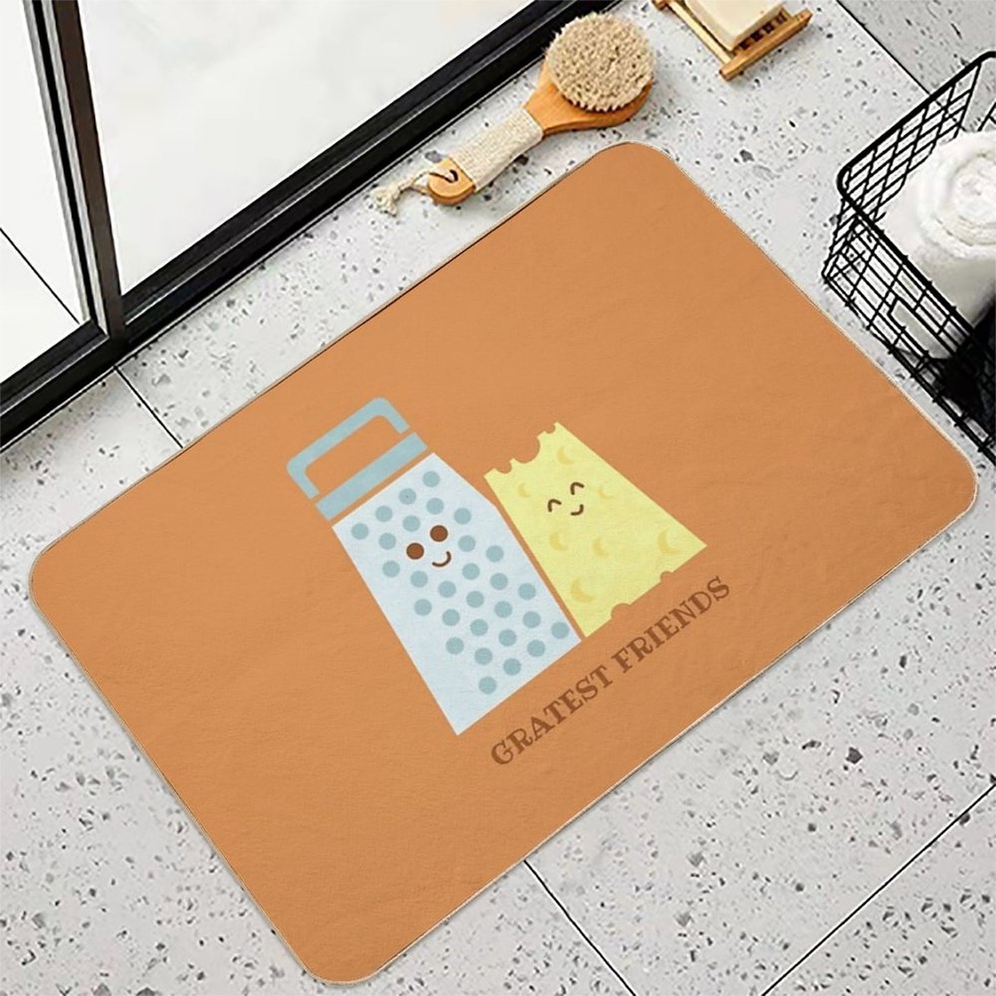 Cheesy Friendship  Pet-Safe Bath Mat