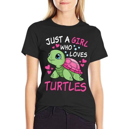 Just A Girl Who Loves Turtles Ocean Animal Cute Sea Turtle  Eco-friendly Material T-Shirt
