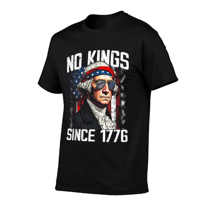 No Kings in America Since 1776 Distressed USA Vintage  Polyester Blend T-Shirt