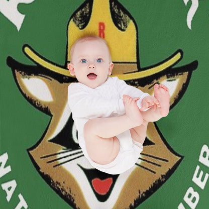 Ranger Rick's Nature Club Vintage Member Badge Plush Throw Blanket