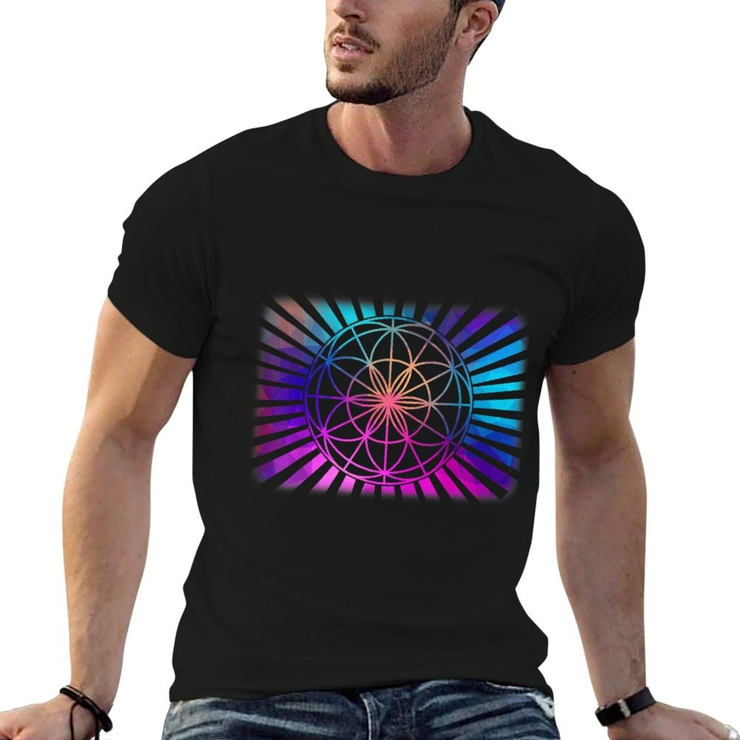 Sacred Geometry Geometric Flower Of Life  Vintage-inspired T-Shirt