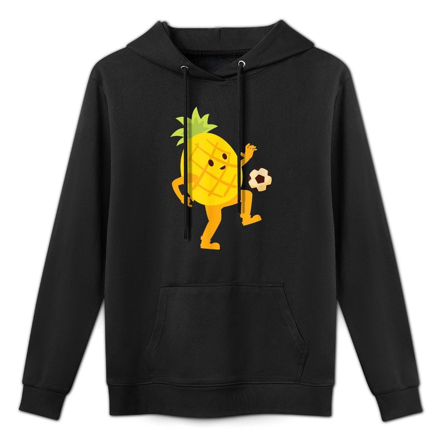 Pineapple Playing Soccer Hobby Sports Ball Sports Kangaroo Pocket Hoodie
