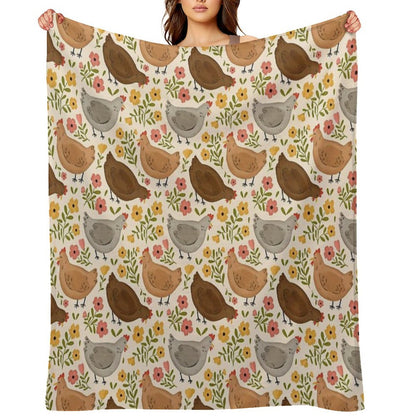 Springtime Chickens Eco-conscious Throw Blanket
