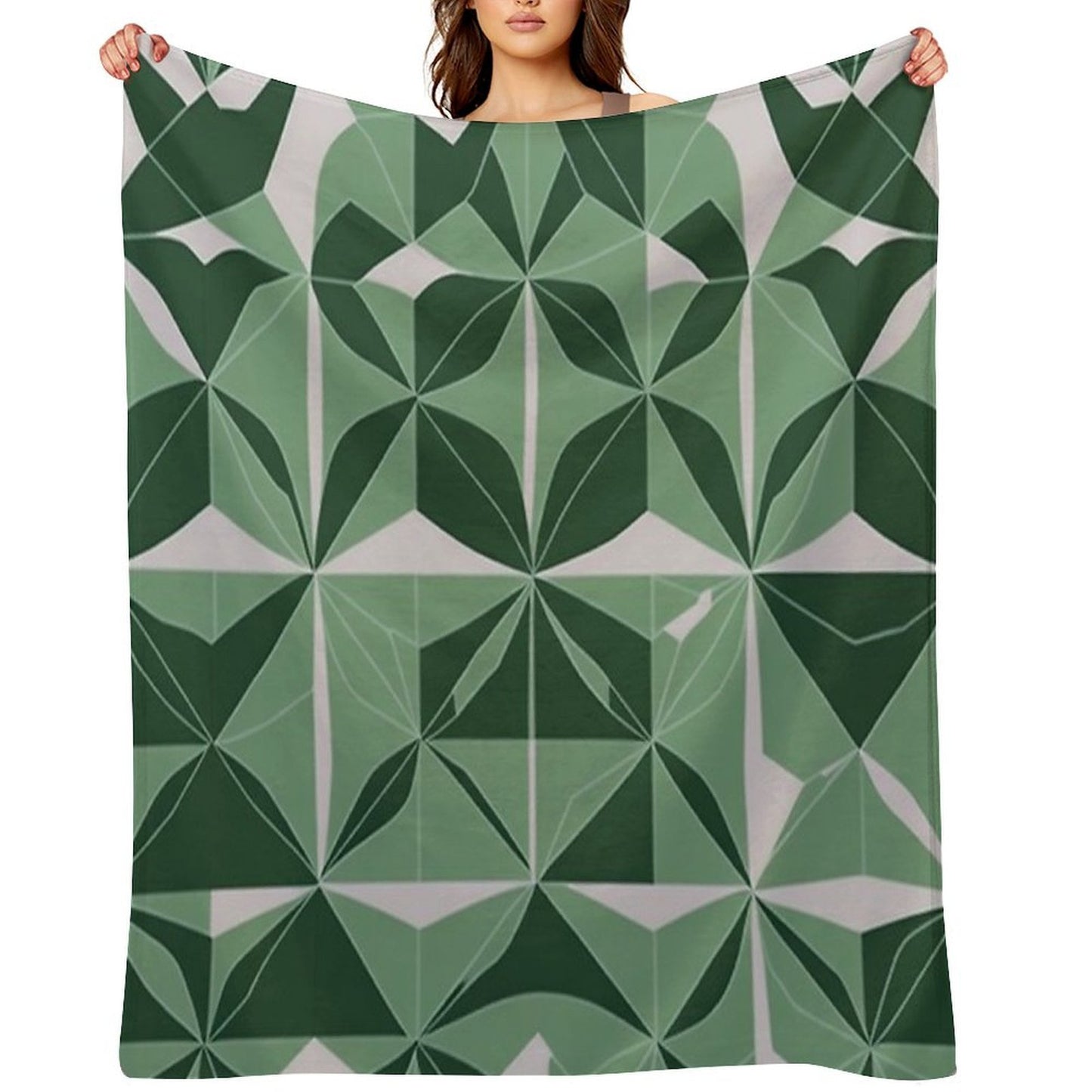 Minimalist Geometric Patterns Eco-conscious Throw Blanket