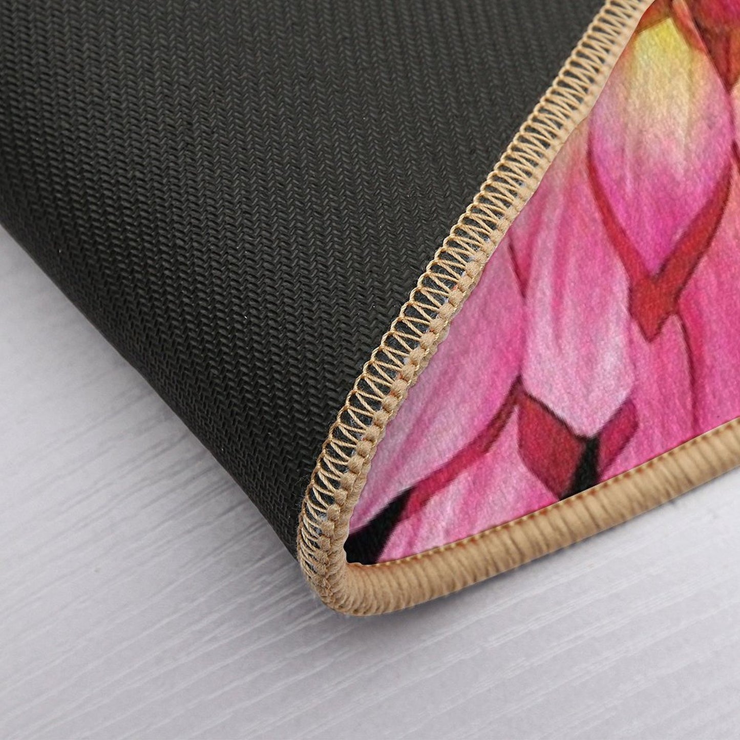 Pretty in Pink Blooming Flower Water Color  Long-Lasting Bath Mat