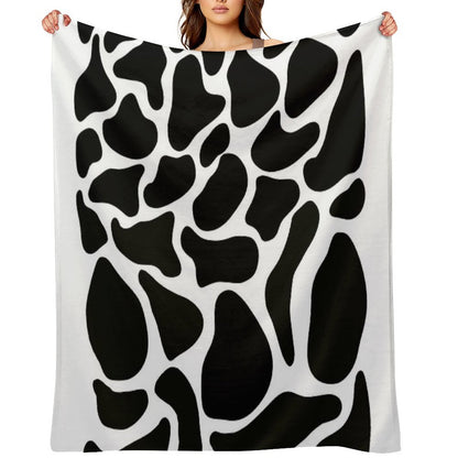 Black And White Caw Pattern. Machine-washable Throw Blanket