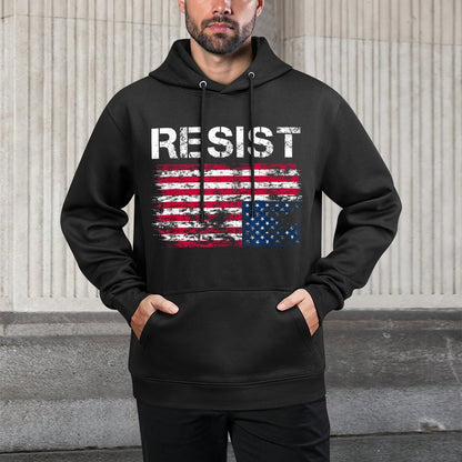 Resist American Upside Down Distress Vintage Easy Care Hoodie