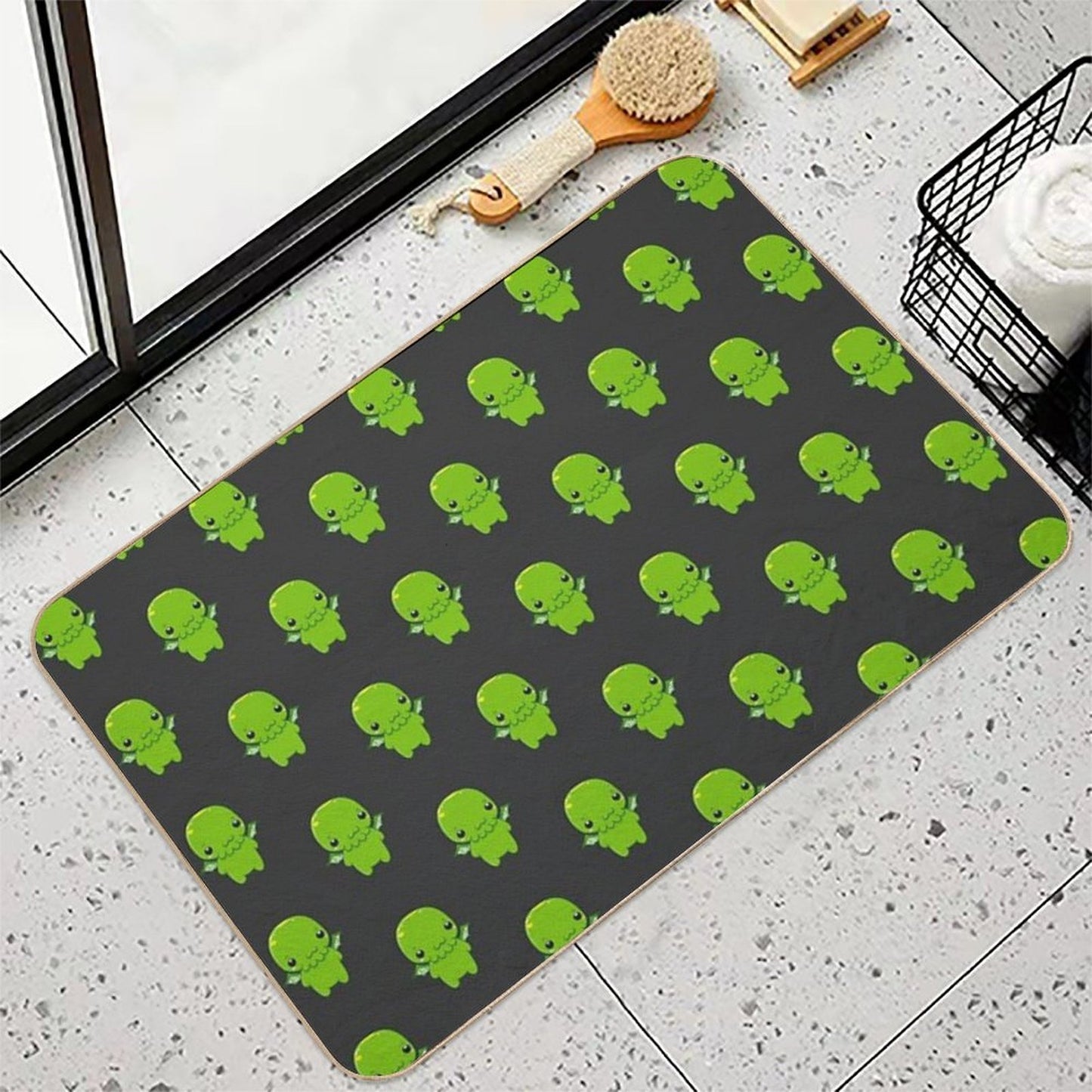 Chibi Cthulhu - The Green Monster  Pet-Safe Bath Mat