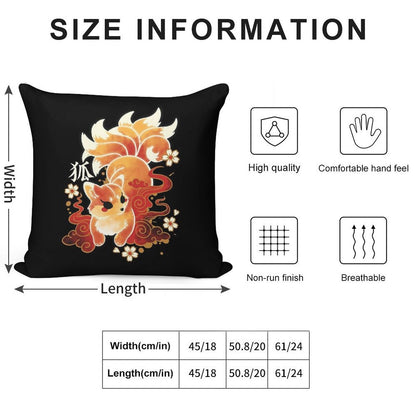 Kitsune Kawaii Soft Shrink-Resistant Throw Pillow