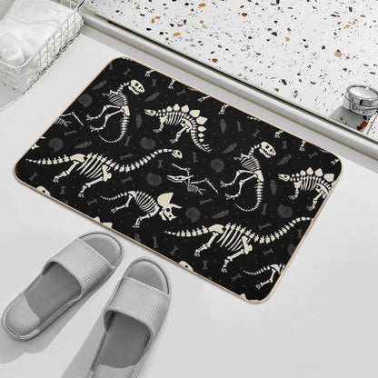 Dinosaur Fossils in Black  High-Traffic Bath Mat