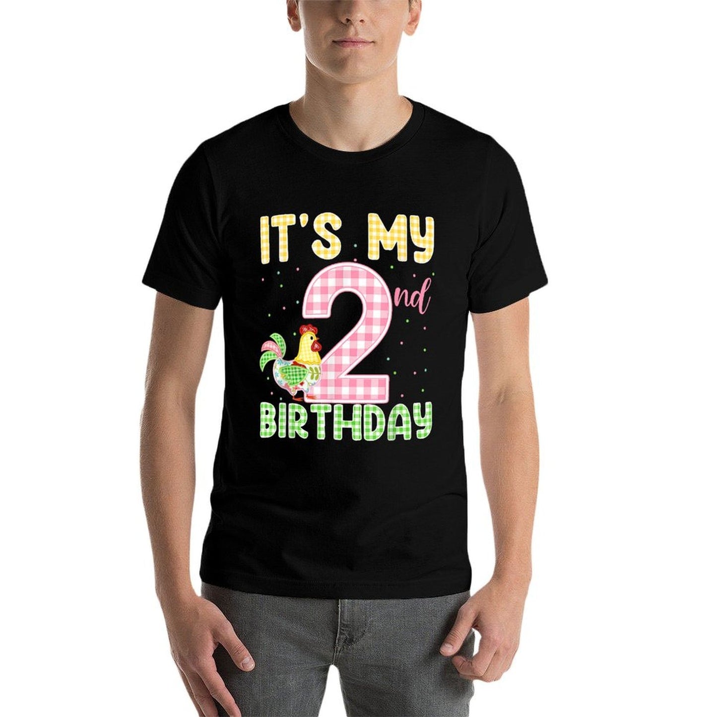 It&#39;s My 2nd Birthday Chicken Two Years Old Farm Animal Lover  Rolled Sleeves T-Shirt