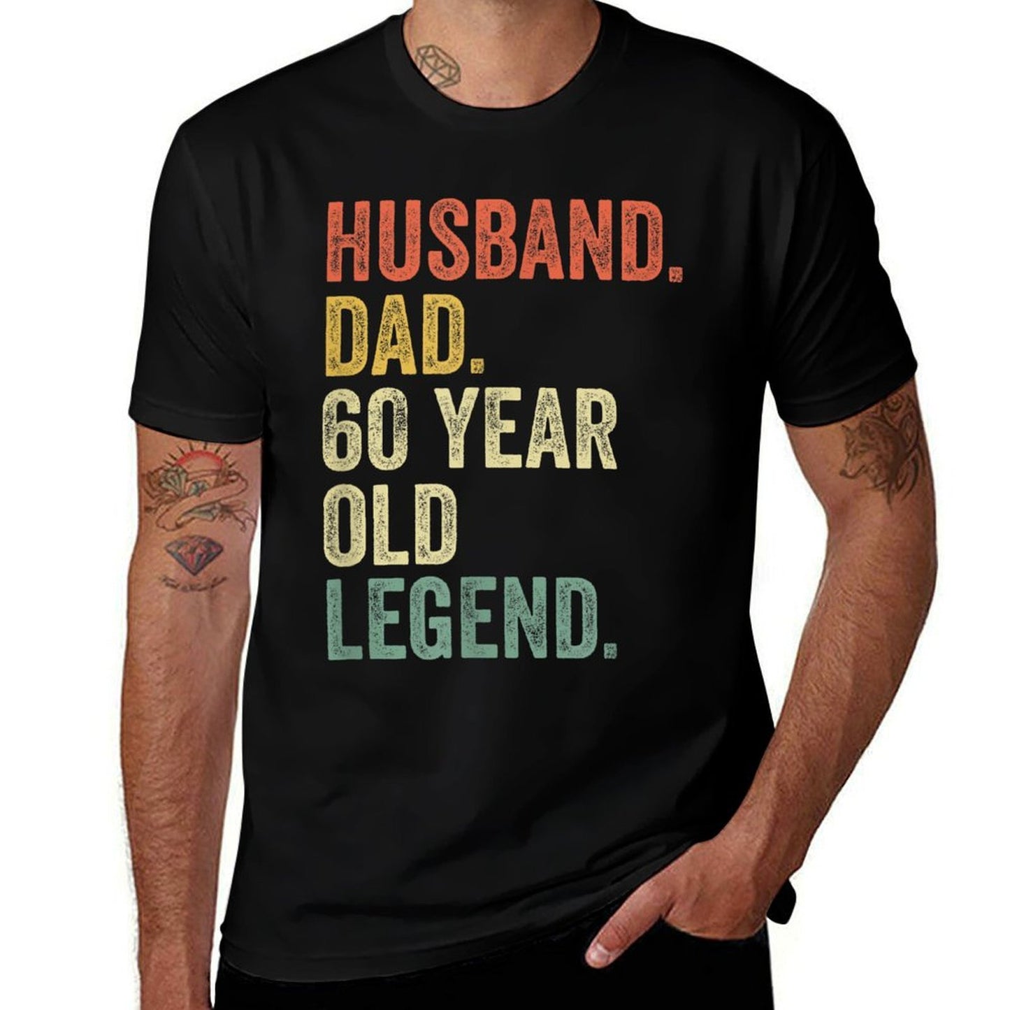 Funny 60th Birthdays For Men Gifts Vintage Dad 1960  Moisture-wicking T-Shirt
