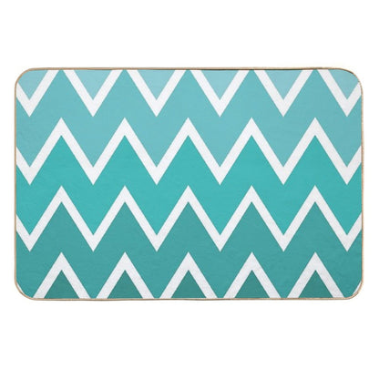 Teal Zigzag Shades  Rapid-Drying Bath Mat
