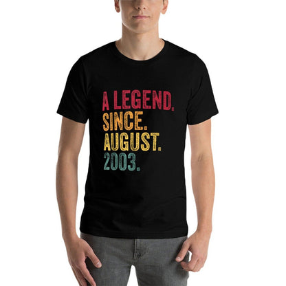 Born In August 2003 21st Birthday  Fade-proof Color T-Shirt