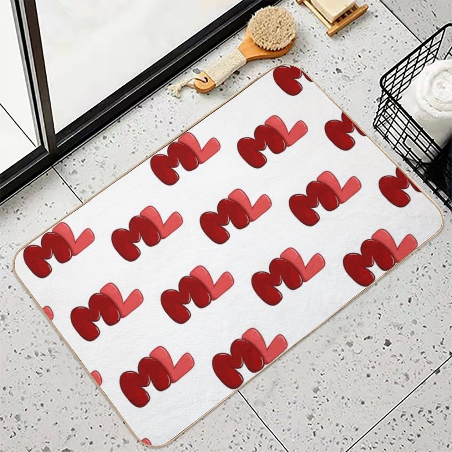 Ml Red  Easy To Clean Bath Mat