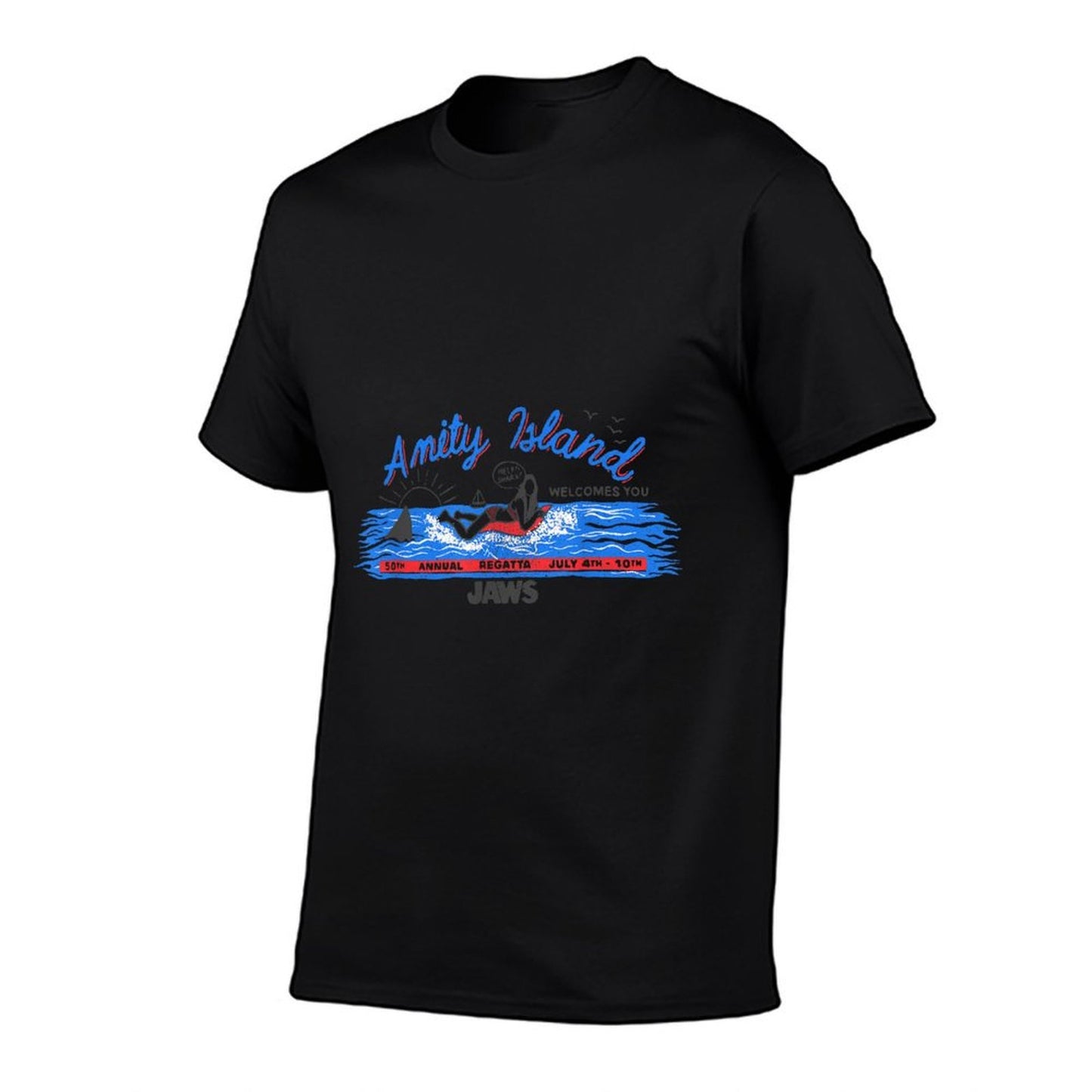 Jaws Amity Island Billboard  Slim-fit Cut T-Shirt