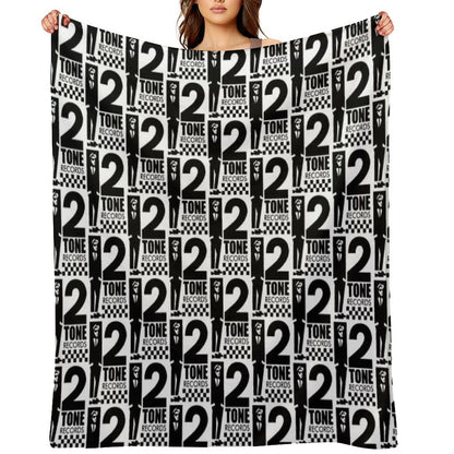 2 Tone Records T Black And White Sustainable Throw Blanket