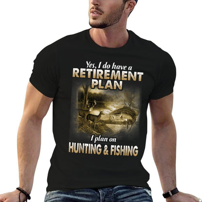 My Retirement Plan Hunting Fishing Hunters Grandpa Fun Gift  Trendy Pattern T-Shirt
