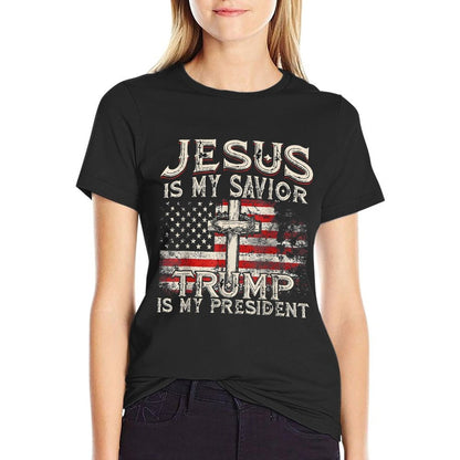 Jesus Is My Savior Trump Is My President Trump 2024 USA  Odor-resistant T-Shirt