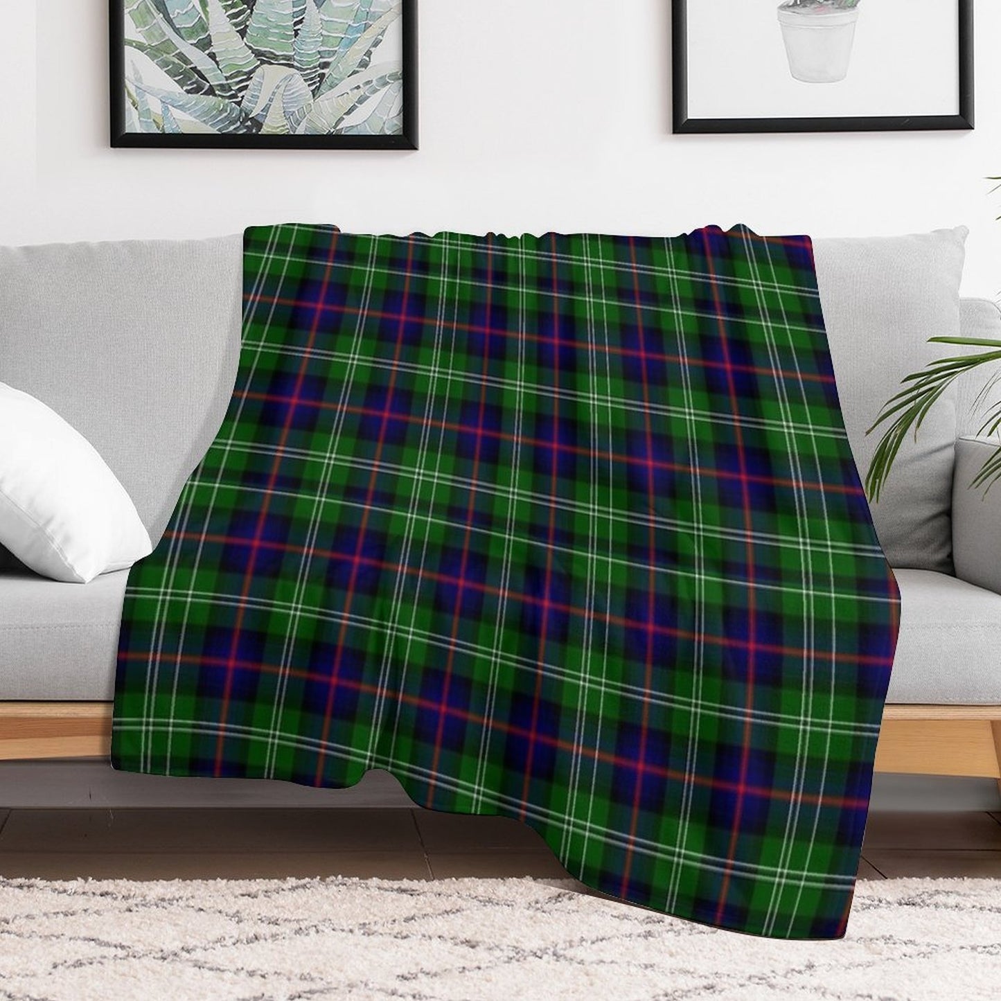 Clan Sutherland Tartan Easy Care Throw Blanket