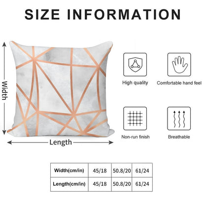 White & Copper Geo Soft Fade-Resistant Throw Pillow
