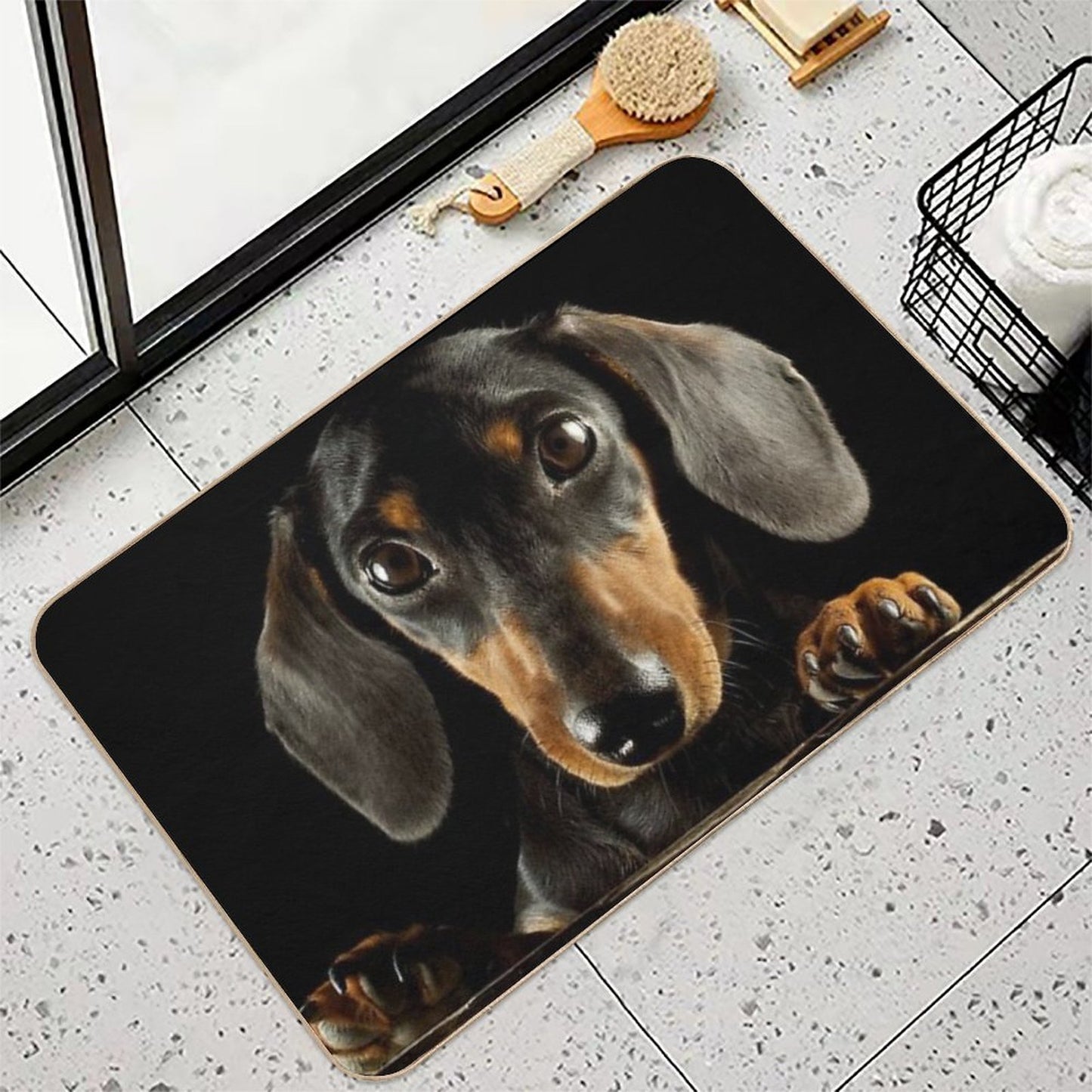Dachshund Dog Photo Portrait  Toxin-Free Bath Mat