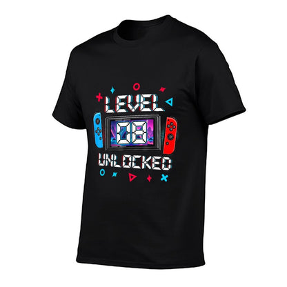 Level 8 Unlocked Gamer 8th Birthday Gift Video Game Boys  Breathable T-Shirt