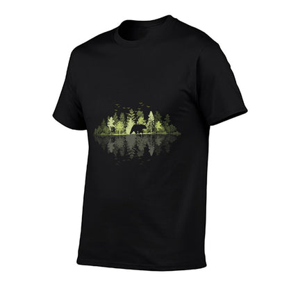 Trees Reflection Wildlife Nature Animal Bear Outdoor Forest  Soft T-Shirt