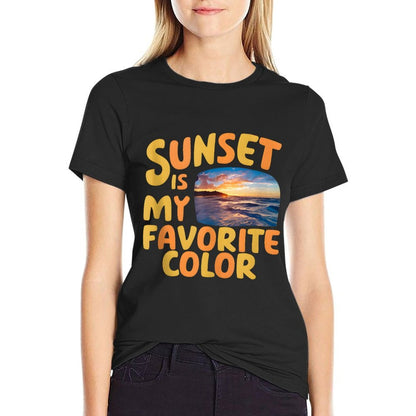 Sunset Is My Favorite Color Ocean Vista Beach Lover  Wrinkle-resistant T-Shirt