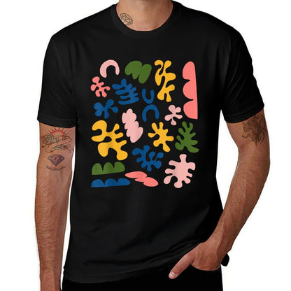 Matisse Inspired Organic Shapes Floral Cut Out Art Graphic  Relaxed-fit T-Shirt