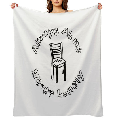 Scarfo 'Always Alone, Never Lonely' Logo Eco-conscious Throw Blanket