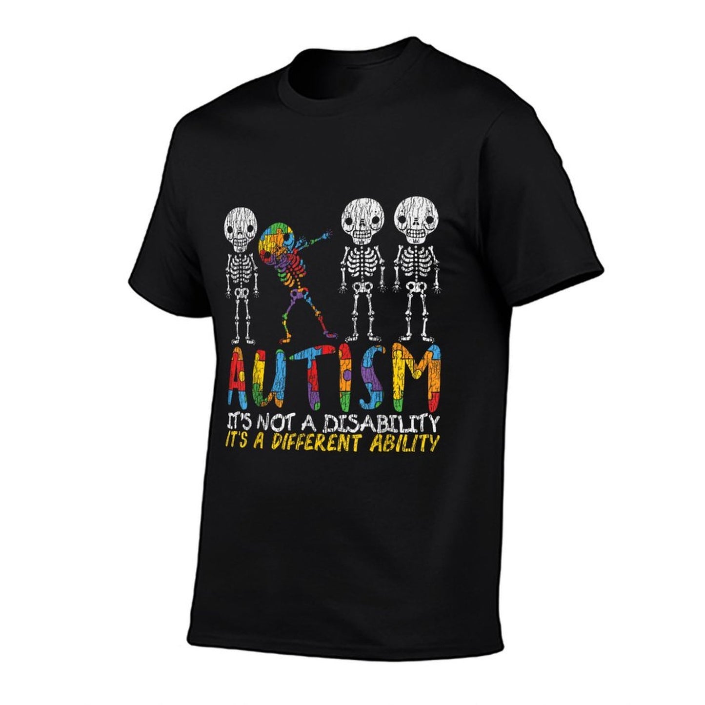 Autism Awerness - Skeleton Dabbing Autistic Kids Awareness  Moisture-wicking T-Shirt